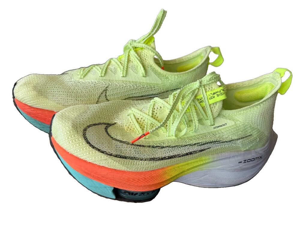 Nike Air Zoom Alphafly NEXT% Womens 7 Barely Volt Running Shoes CZ1514-700 FLAW*